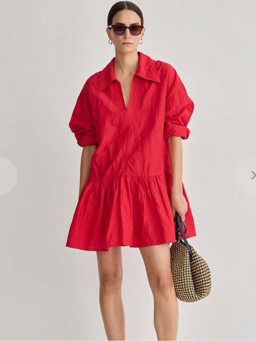 New Romana Mini Dress APIECE APART Samba Red Long Sleeve Medium